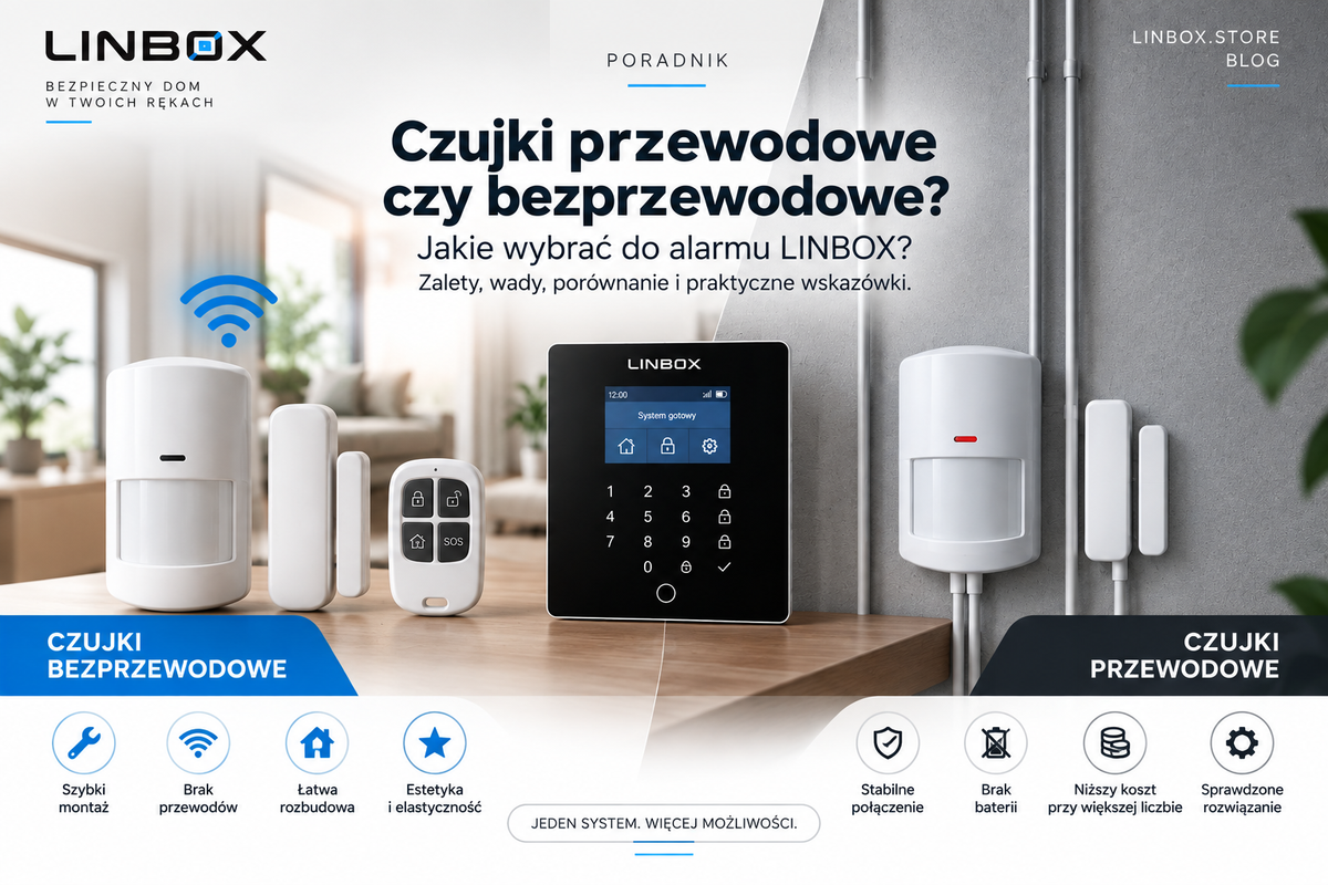 Czujki przewodowe czy bezprzewodowe? Jakie wybrać do alarmu LINBOX?
