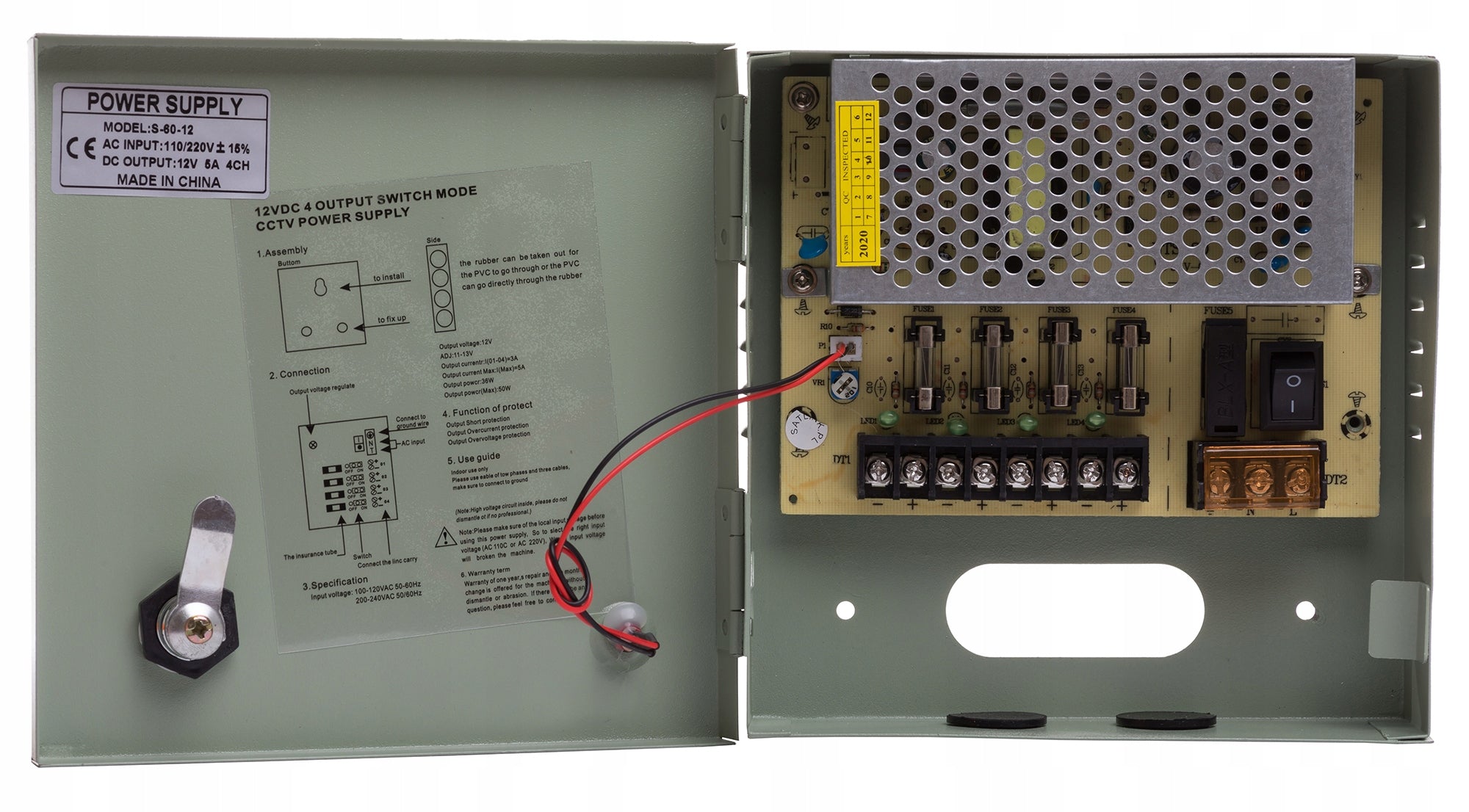 Zasilacz CCTV 12V 5A MAX 4 kamer monitoring