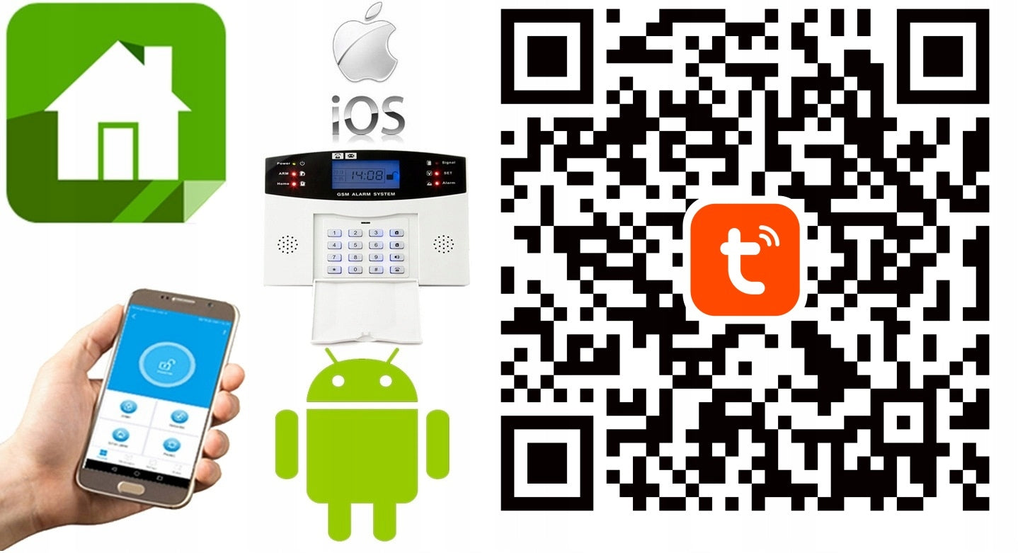Bezprzewodowy alarm LCD GSM APP WIFI GSM polski