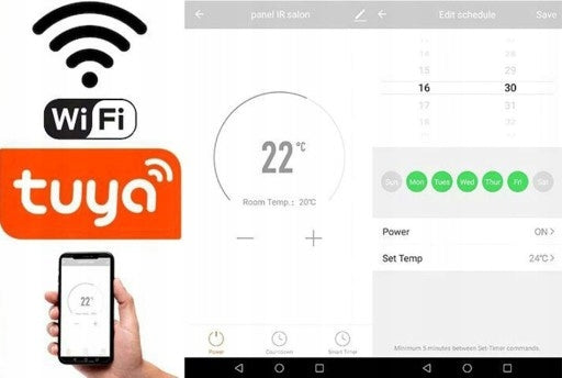 GRZEJNIK NA PODCZERWIEŃ IR PROMIENNIK 1200W WIFI
