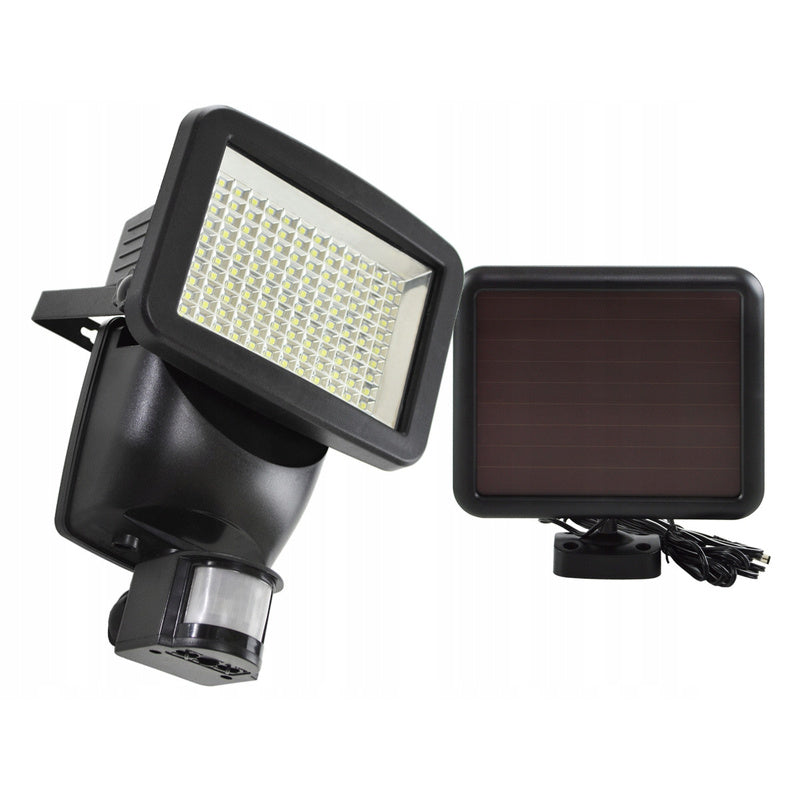 Lampa solarna 100 LED czujnik ruch zmierzch halogen naświetlacz