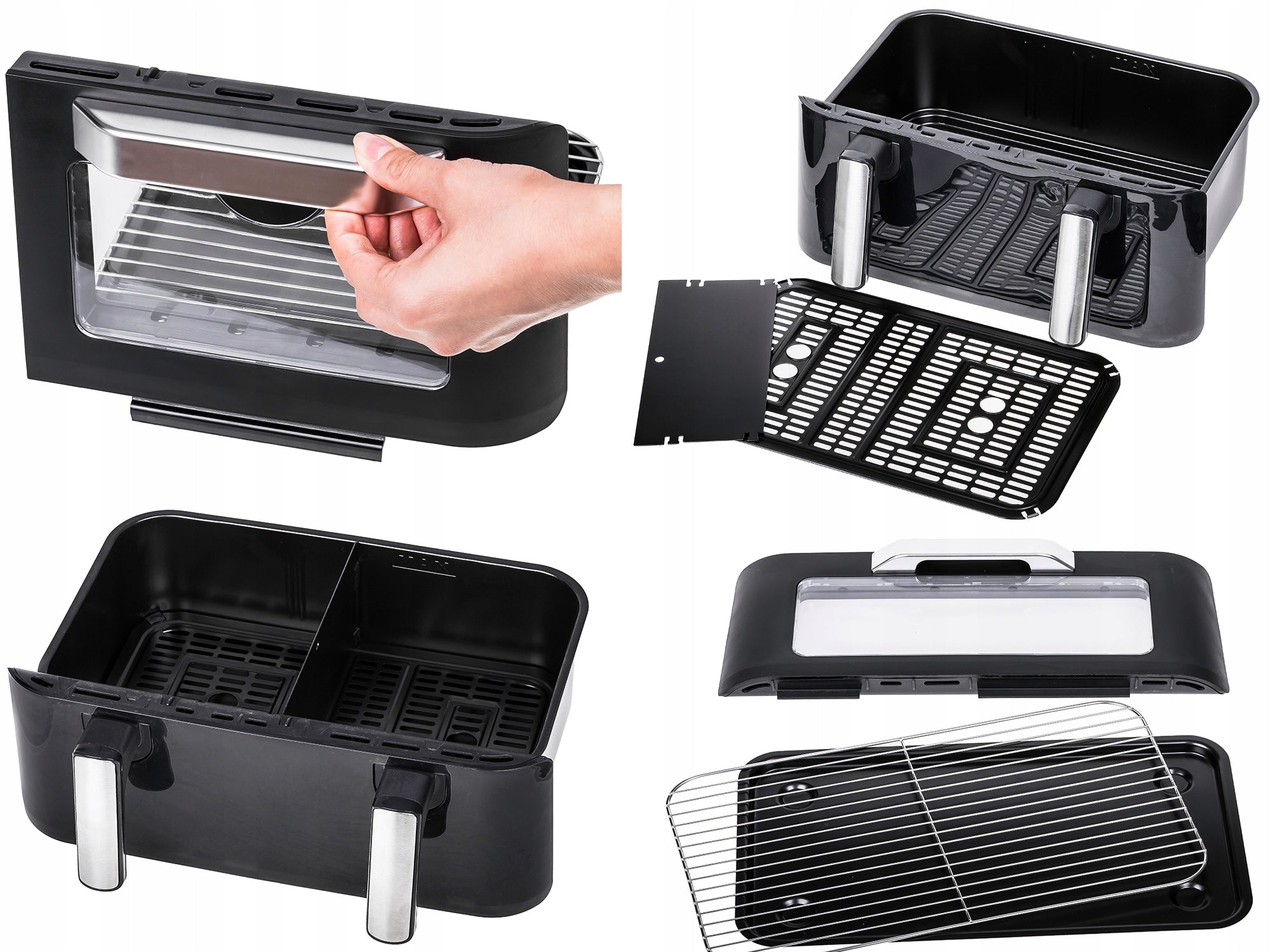 Piekarnik frytkownica beztłuszczowa 2 kosze 8L/2500W 4 urządzenia w 1