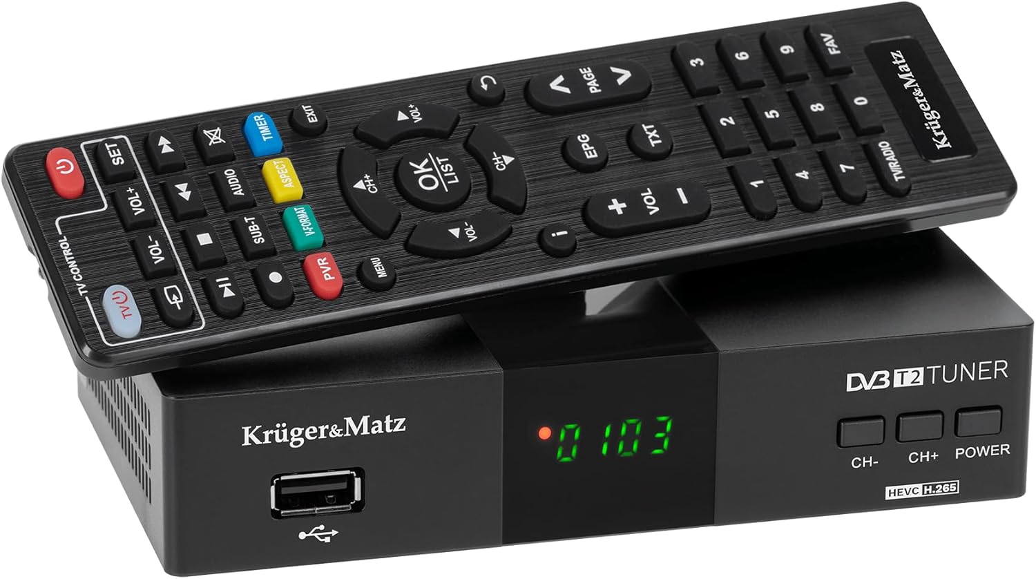 Dekoder DVB-T2 Krüger&Matz KM0550D H.265 HEVC HDMI SCART USB