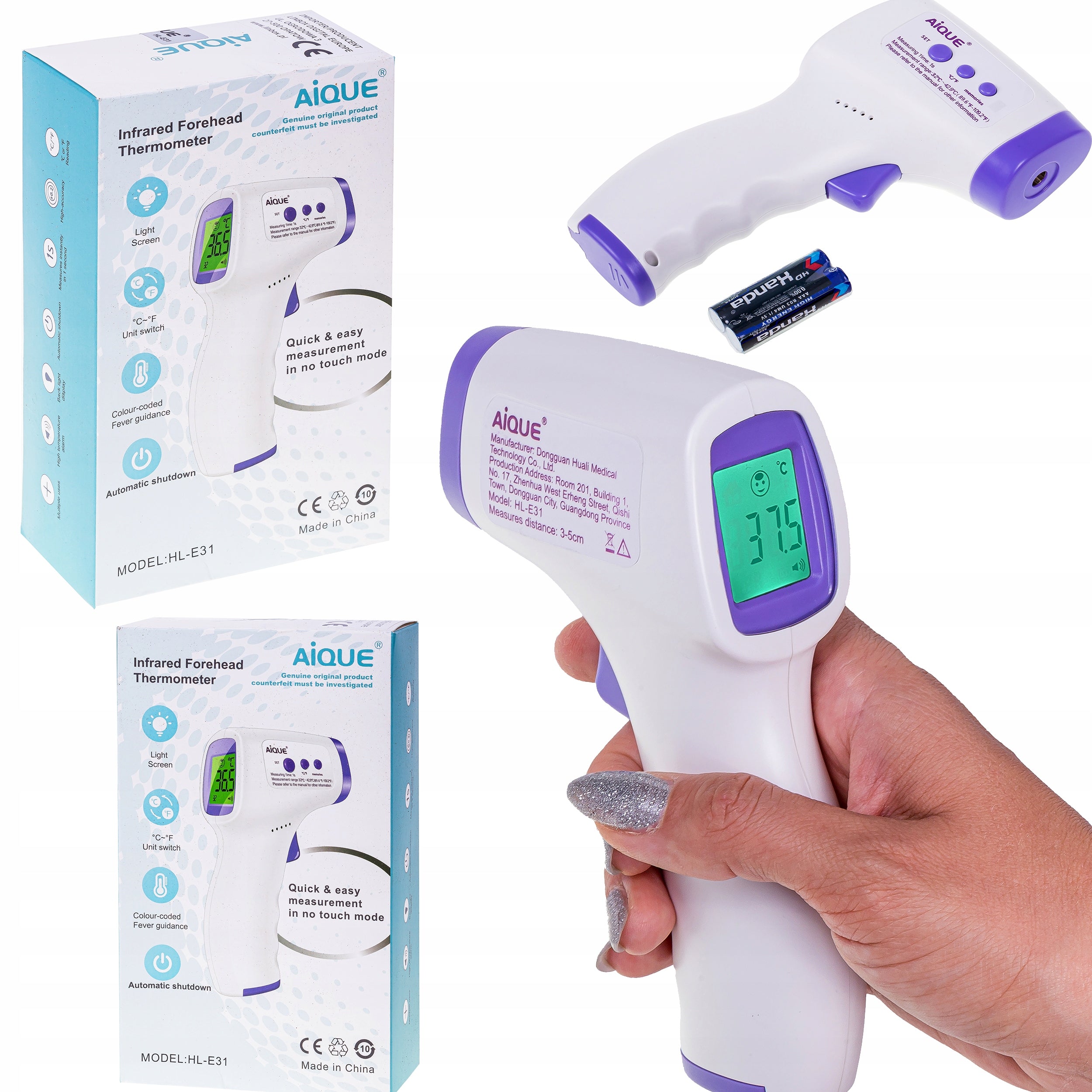 Termometr bezdotykowy + baterie
