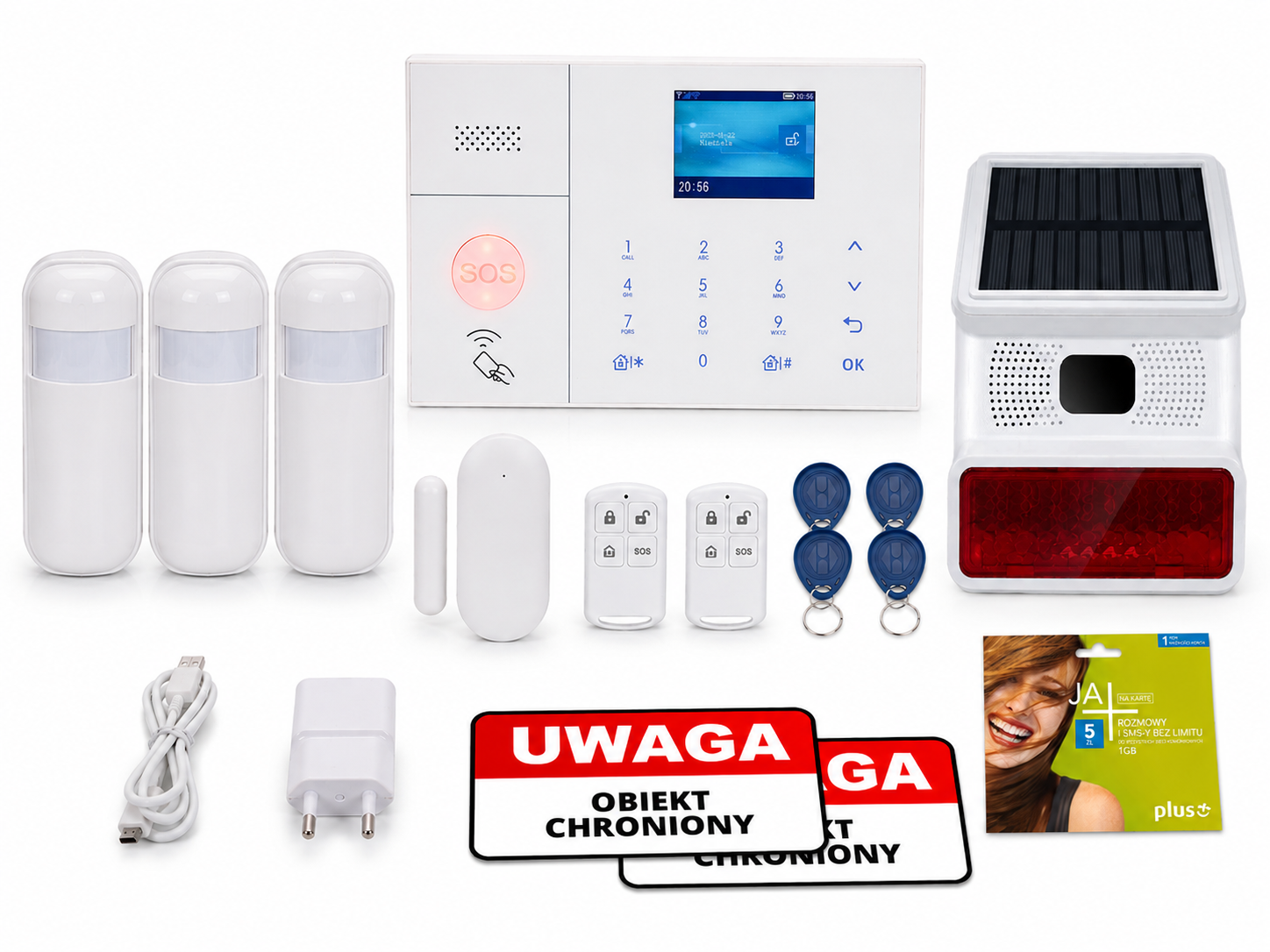 Alarm bezprzewodowy GSM syrena APP polski WIFI