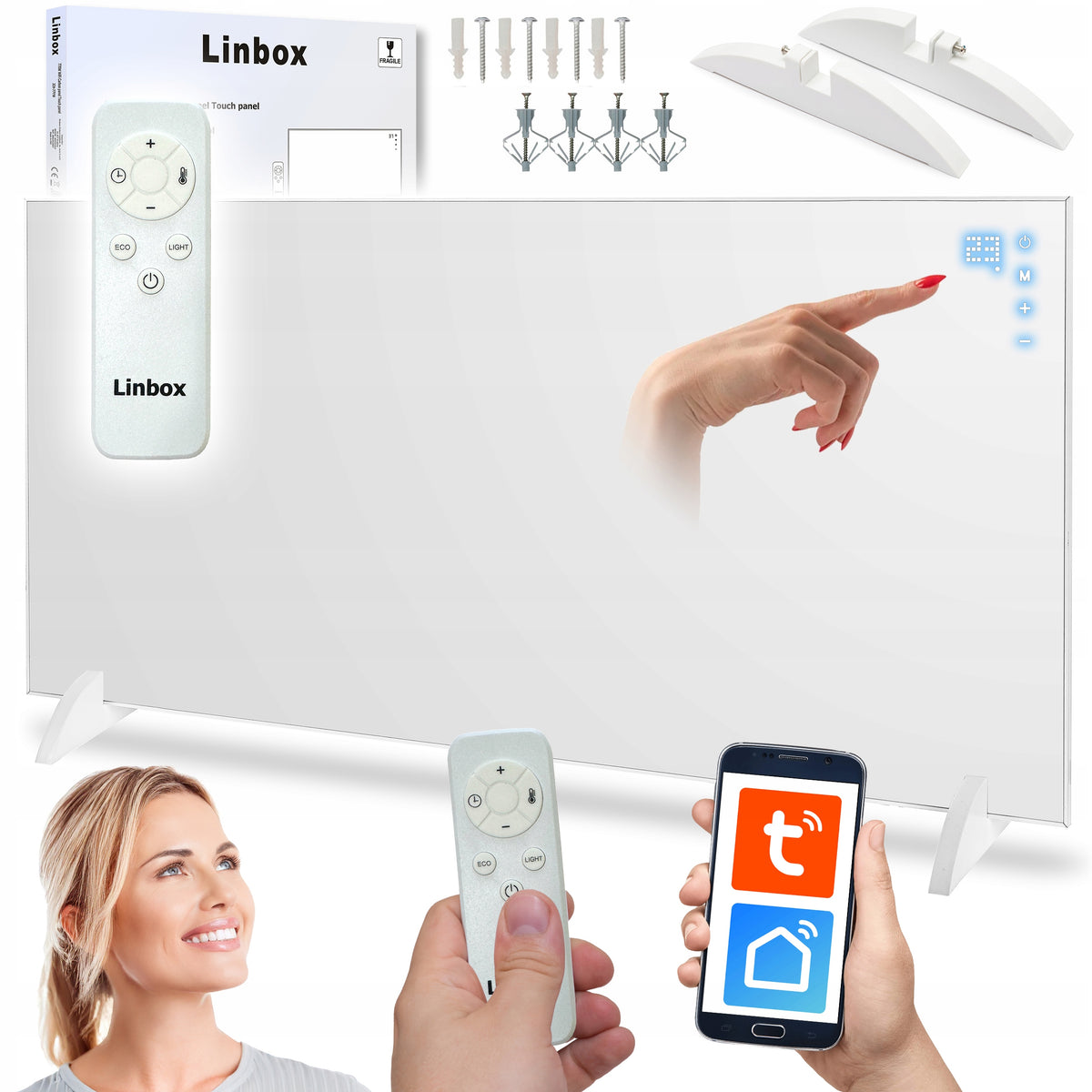 GRZEJNIK NA PODCZERWIEŃ PROMIENNIK 770W PILOT STEROWANIE WiFi XL MOCNY DOTYK