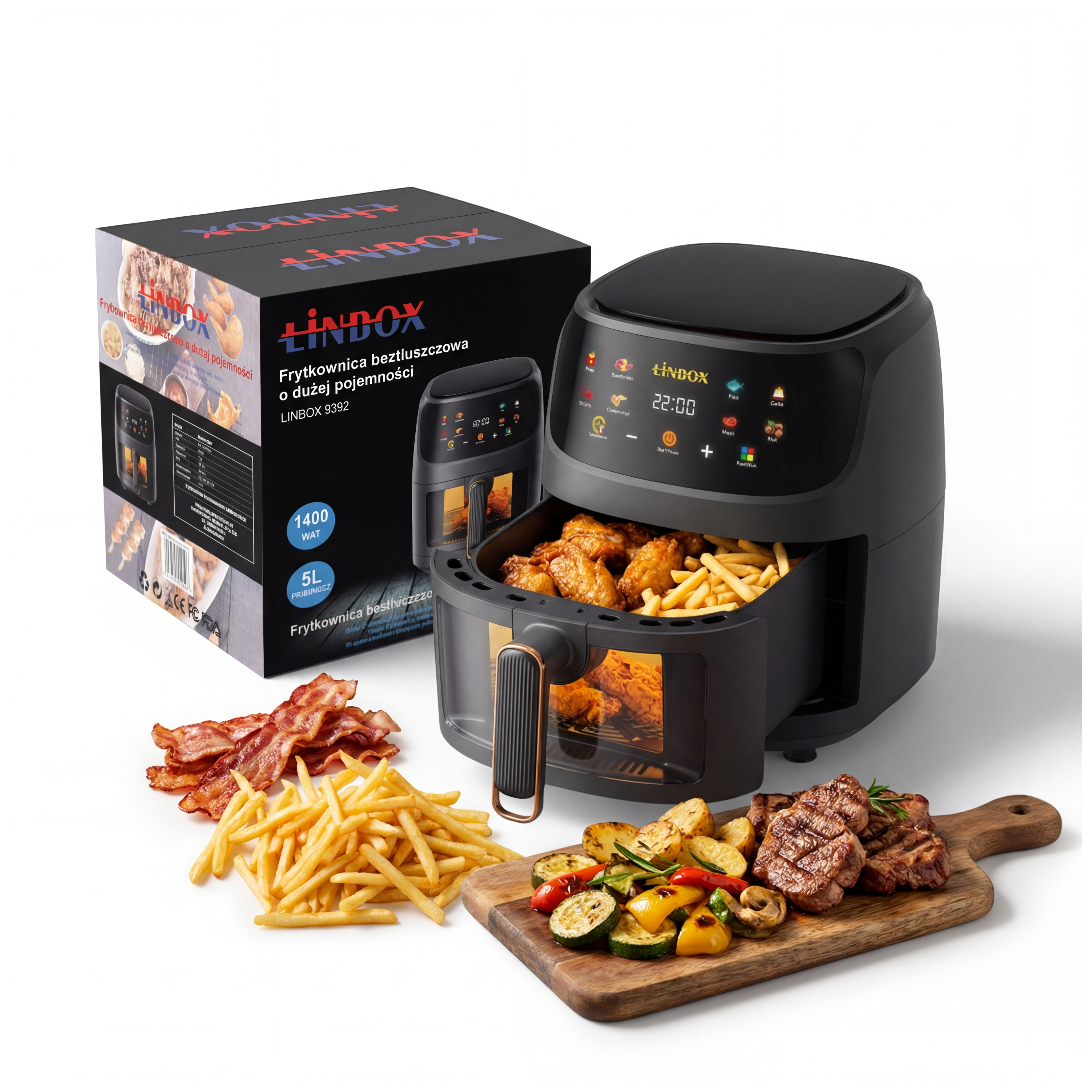 Frytkownica beztłuszczowa AIR fryer 5L/1400W