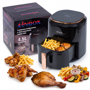 Frytkownica beztłuszczowa AIR fryer Linbox czarna 4,5L 1400W kolorowe MENU w języku polskim