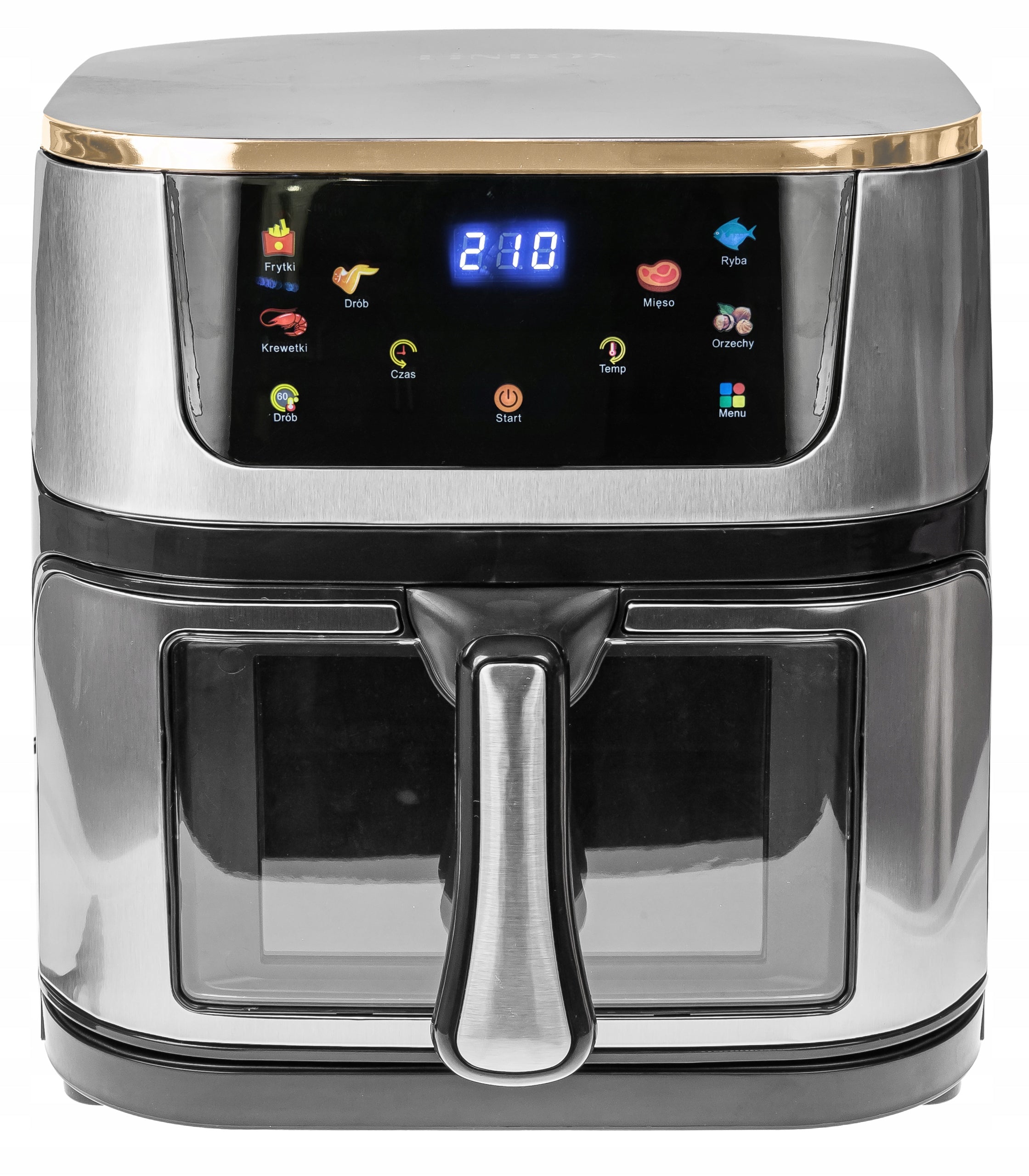 Frytkownica beztłuszczowa AIR fryer Linbox INOX czarna polskie MENU