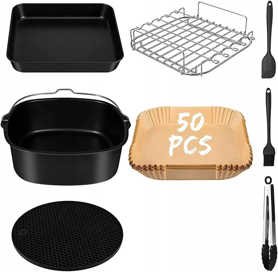 9-calowe akcesoria do airfryer,8-częściowy zestaw