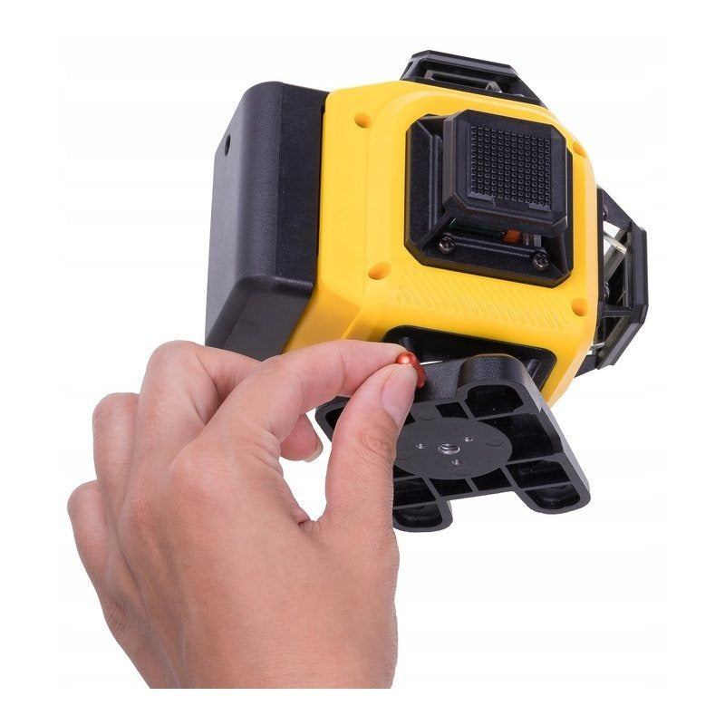 Poziomica laserowa 360° laser krzyżowy 4D zestaw walizka obracana podstawa system blokady wahadła