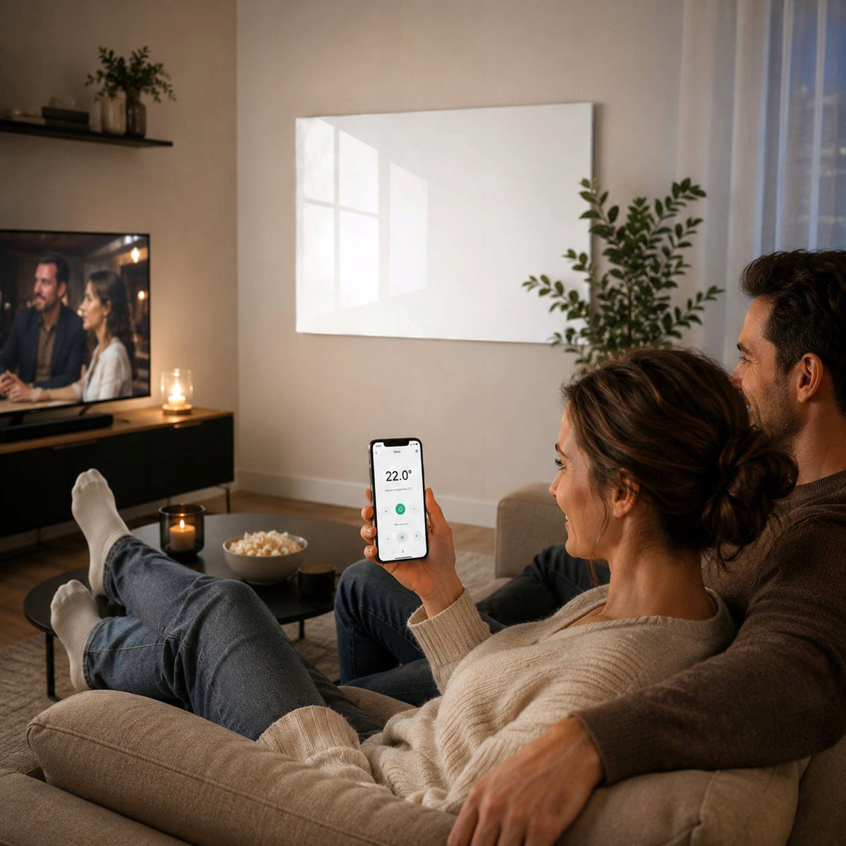 GRZEJNIK NA PODCZERWIEŃ SZKLANY PROMIENNIK 600W PILOT STEROWANIE WiFi XL