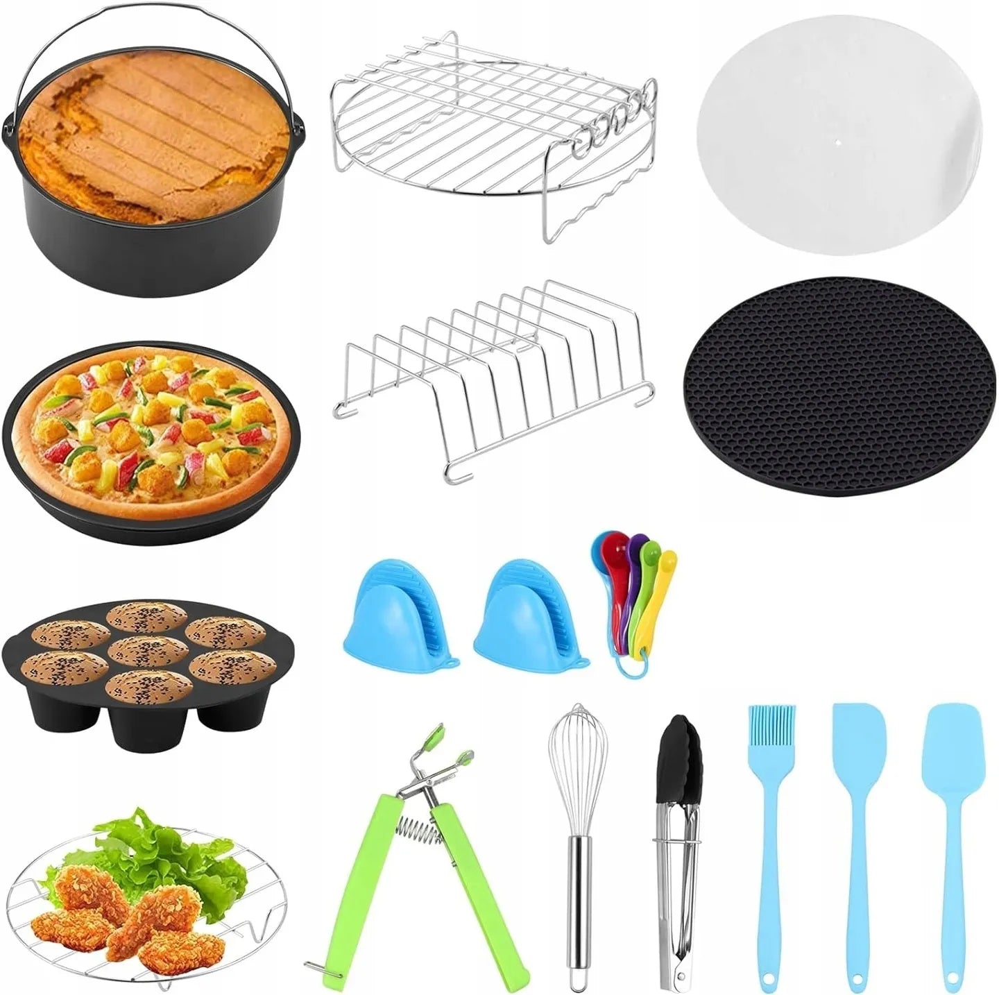 Akcesoria do pieczenia frytkownicy beztłuszczowej airfryer zestaw 17w1