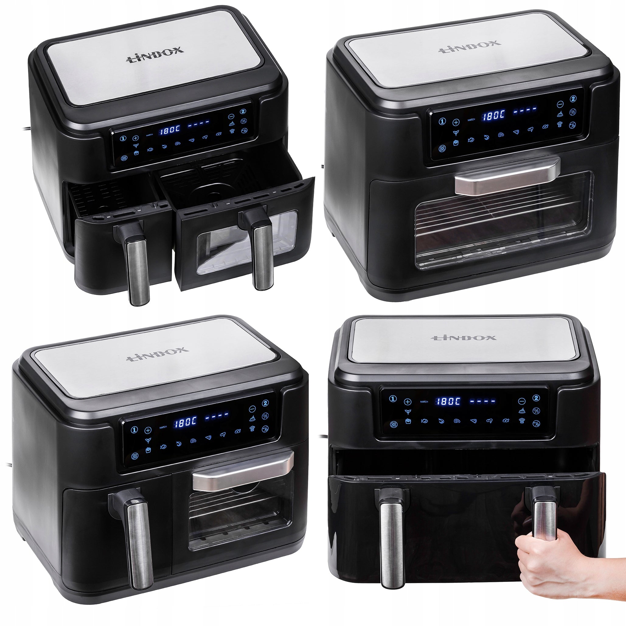 Piekarnik frytkownica beztłuszczowa 2 kosze 8L/2500W 4 urządzenia w 1
