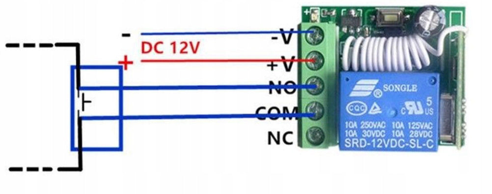 Przekaźnik z 2x pilot 12V 433 Mhz przełącznik 100M
