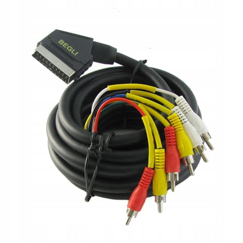 Kabel 6 RCA SCART (Euro) - SCART (Euro) 1,5M