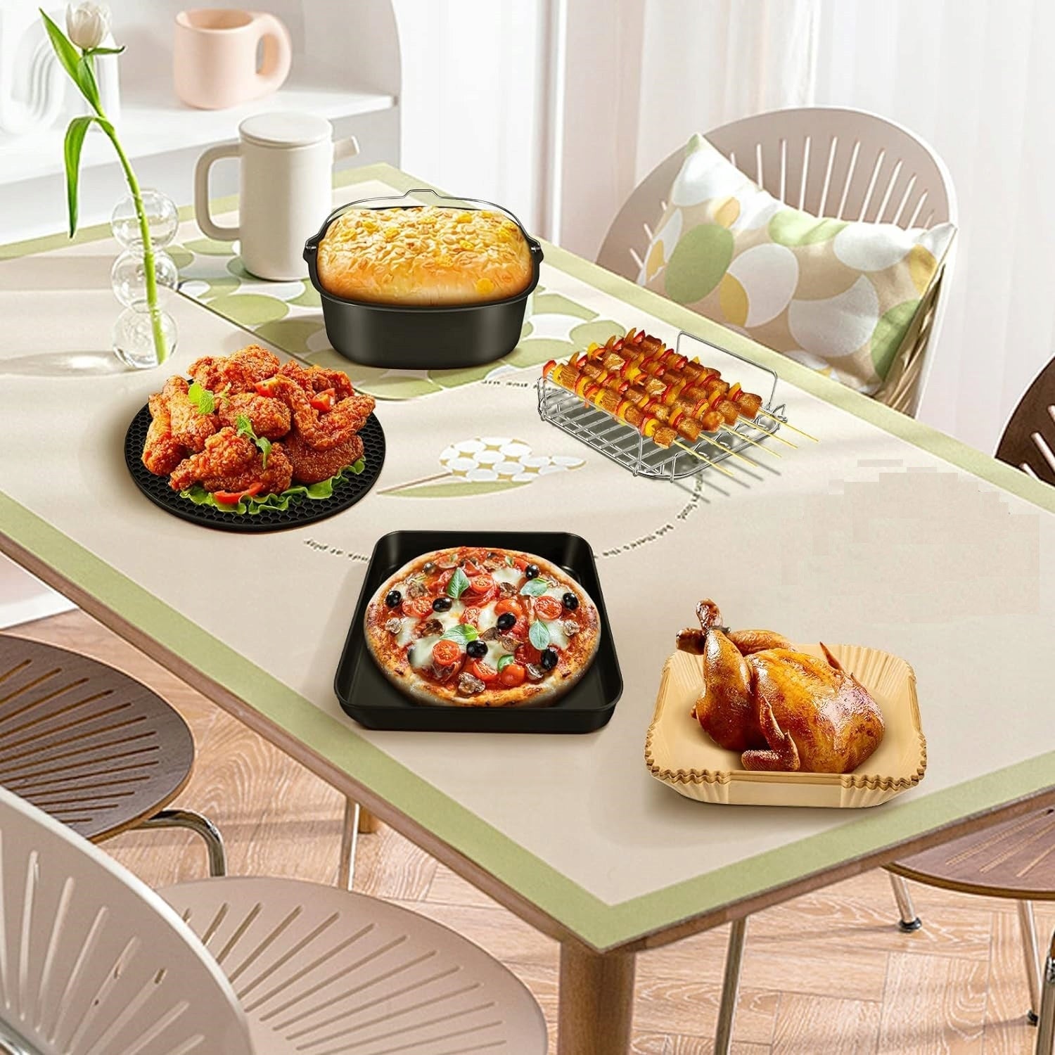 9-calowe akcesoria do airfryer,8-częściowy zestaw