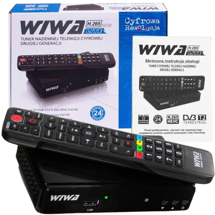 Tuner DVB-T2 WIWA H.265 LITE NEW HEVC Full HD HDMI USB SCART