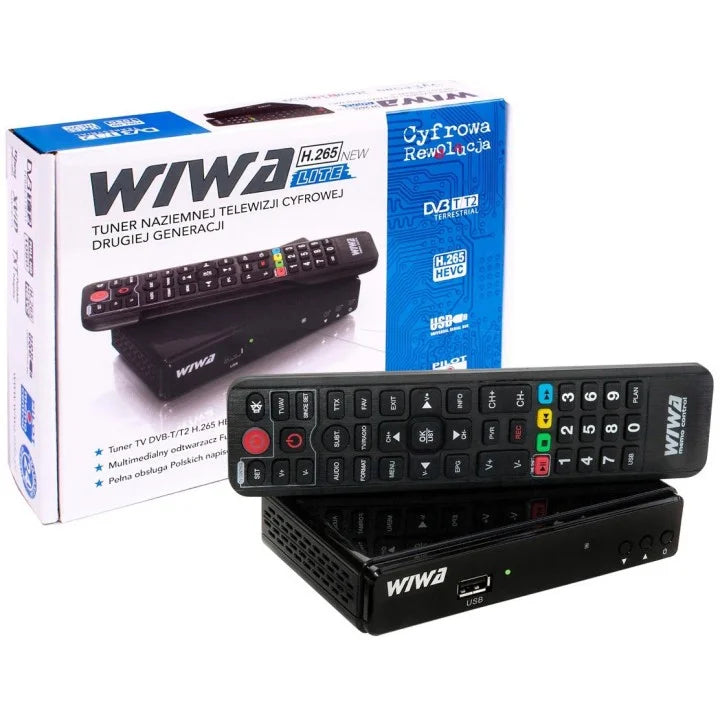 Tuner DVB-T2 WIWA H.265 LITE NEW HEVC Full HD HDMI USB SCART